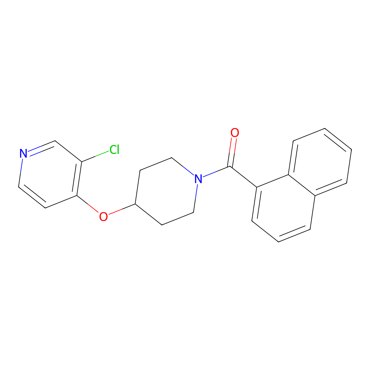(4-((3-Chloropyridin-4-yl)oxy)piperidin-1-yl)(naphthalen-1-yl)methanone molecular structure, CAS 2034430-82-3