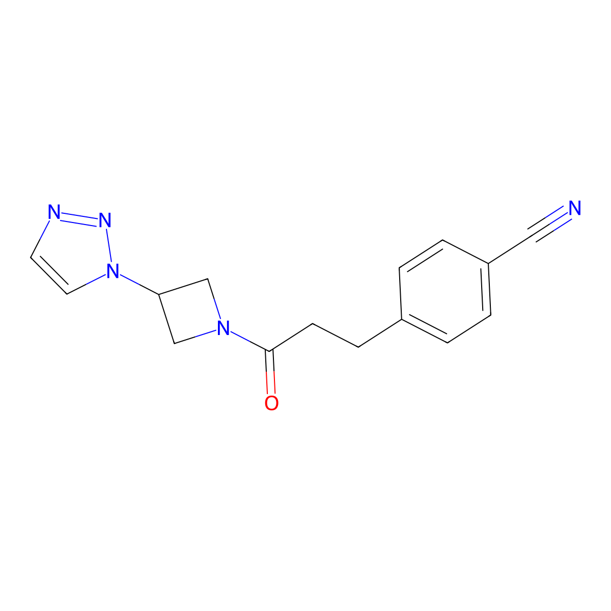 4-(3-(3-(1H-1,2,3-triazol-1-yl)azetidin-1-yl)-3-oxopropyl)benzonitrile molecular structure, CAS 2034430-92-5