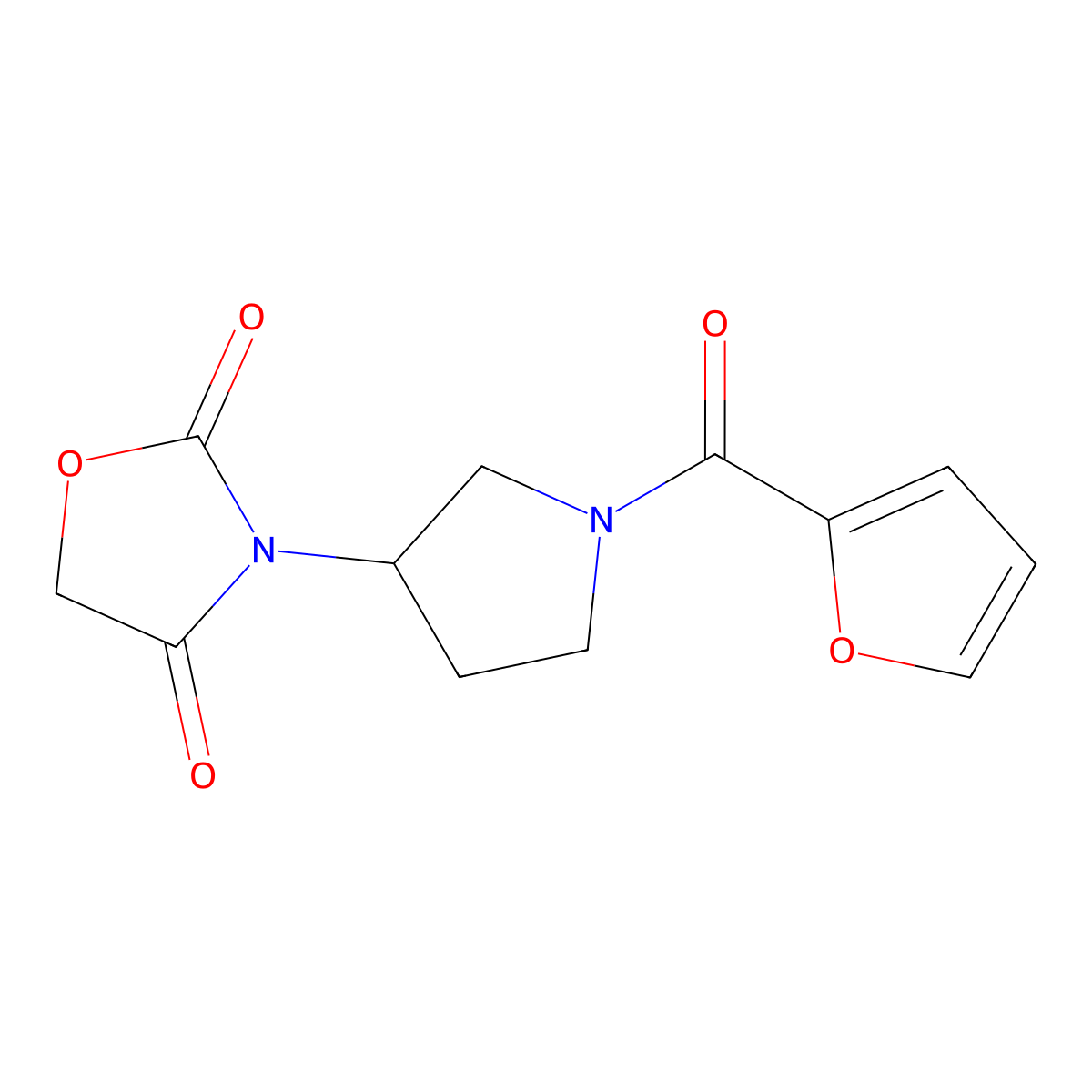 3-(1-(Furan-2-carbonyl)pyrrolidin-3-yl)oxazolidine-2,4-dione molecular structure, CAS 2034430-93-6