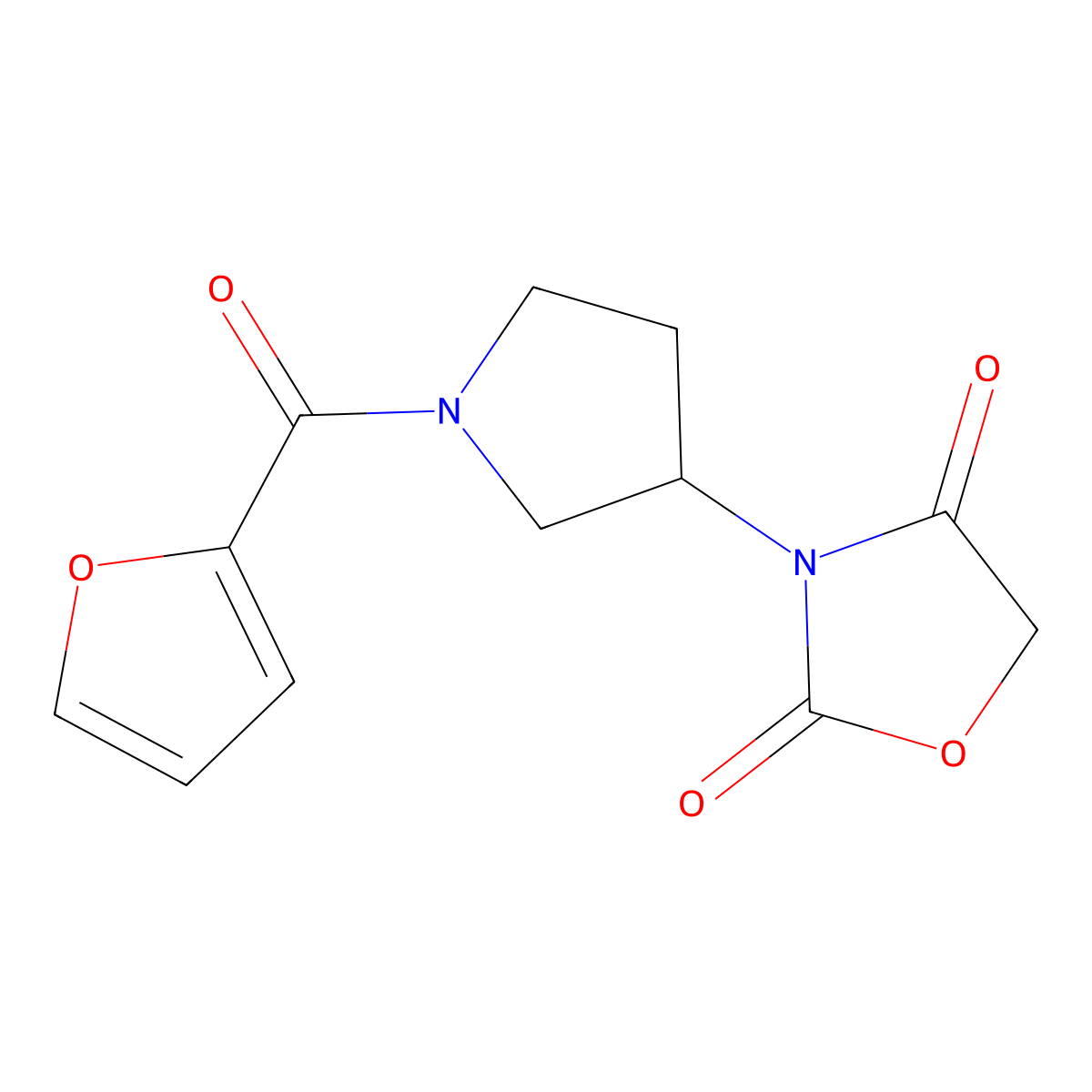 3-(1-(Furan-2-carbonyl)pyrrolidin-3-yl)oxazolidine-2,4-dione molecular structure, CAS 2034430-93-6