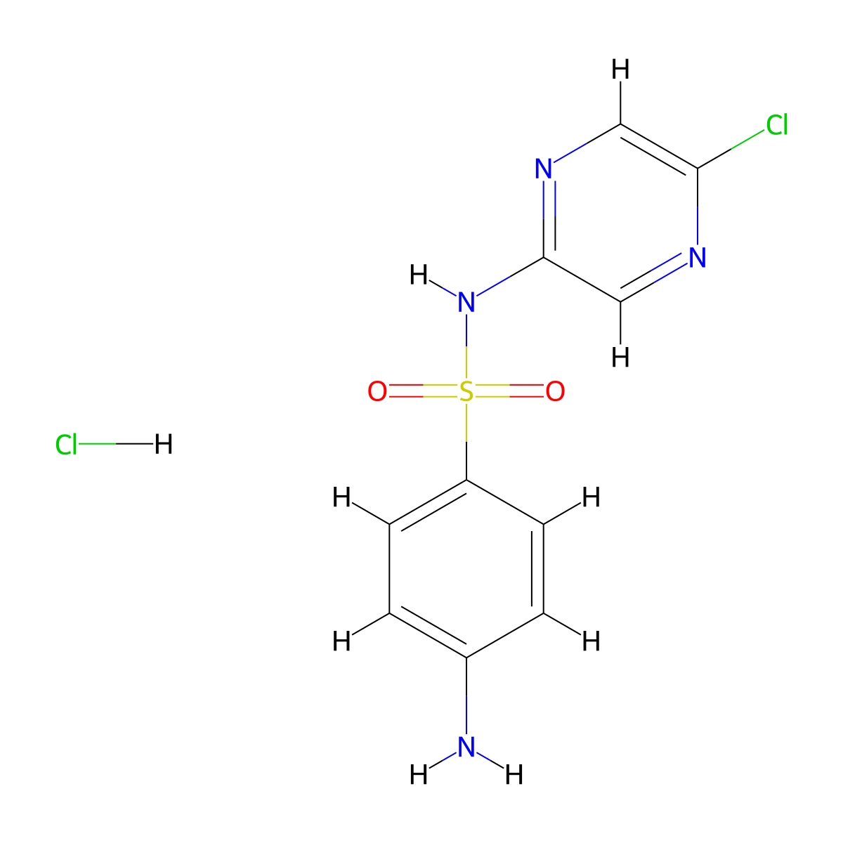 4-amino-N-(5-chloropyrazin-2-yl)benzenesulfonamide hydrochloride molecular structure, CAS 2034430-99-2