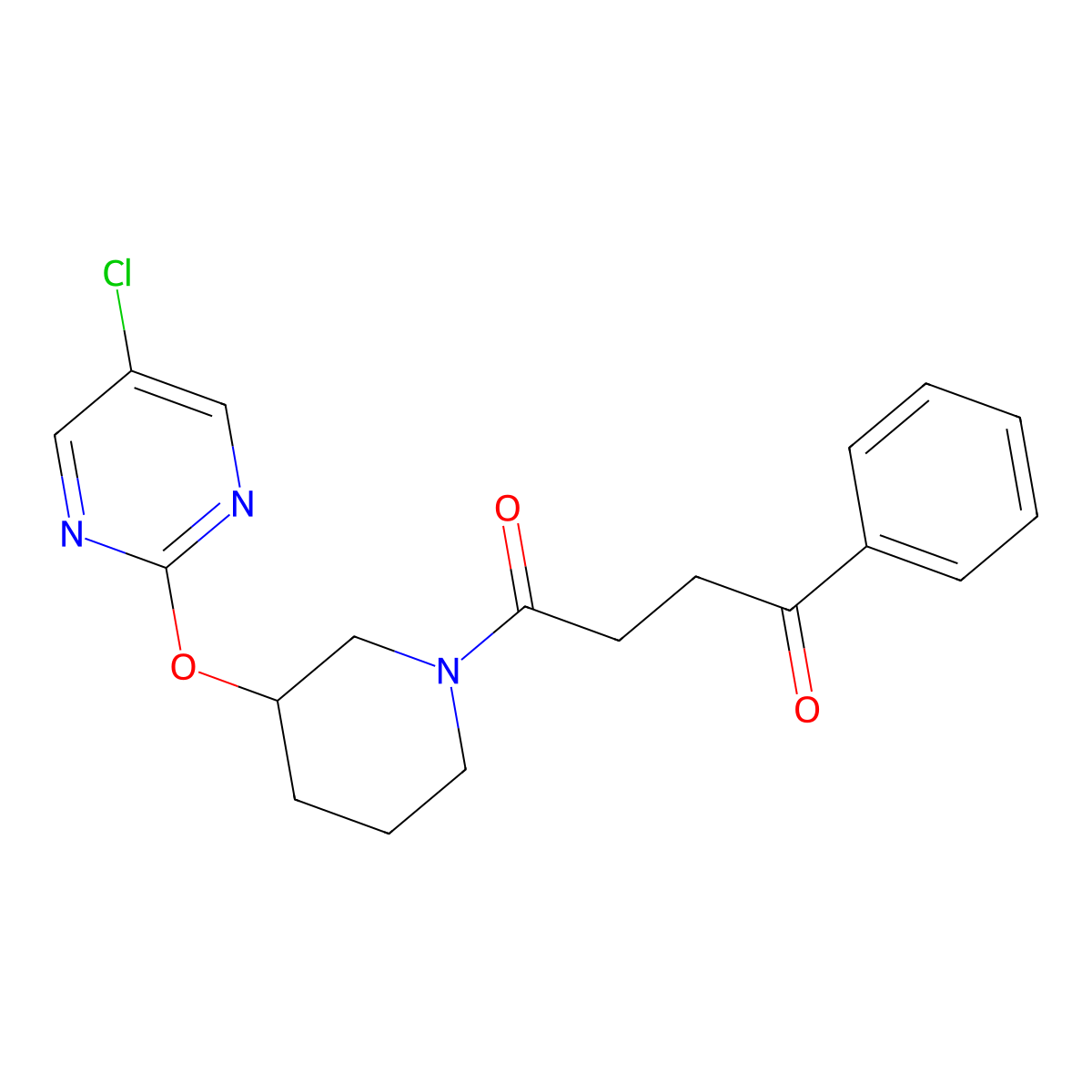 1-(3-((5-Chloropyrimidin-2-yl)oxy)piperidin-1-yl)-4-phenylbutane-1,4-dione molecular structure, CAS 2034431-11-1