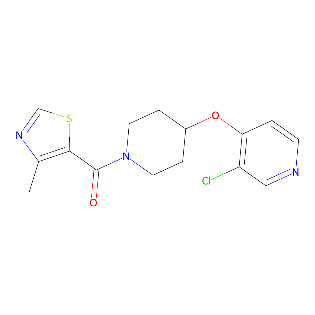 (4-((3-Chloropyridin-4-yl)oxy)piperidin-1-yl)(4-methylthiazol-5-yl)methanone molecular structure, CAS 2034431-12-2