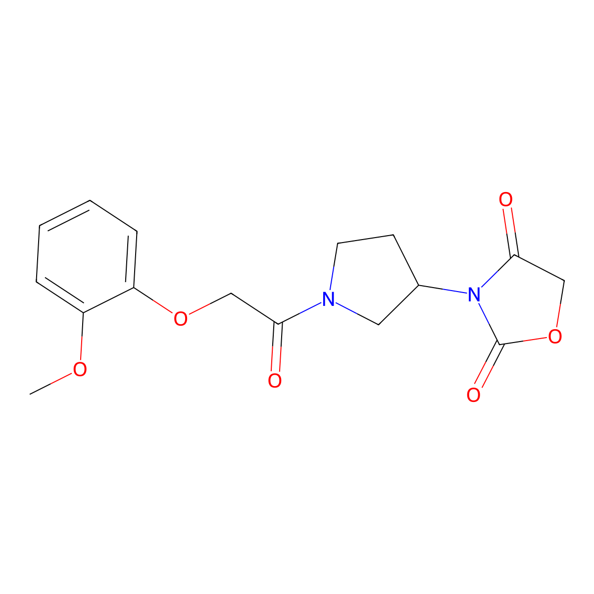 3-(1-(2-(2-Methoxyphenoxy)acetyl)pyrrolidin-3-yl)oxazolidine-2,4-dione molecular structure, CAS 2034431-15-5
