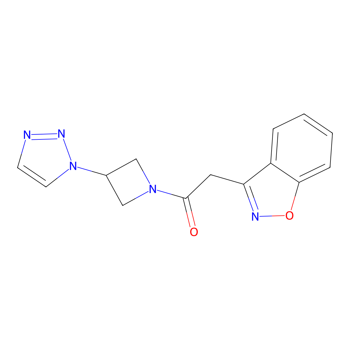 1-(3-(1H-1,2,3-triazol-1-yl)azetidin-1-yl)-2-(benzo[d]isoxazol-3-yl)ethanone molecular structure, CAS 2034431-16-6
