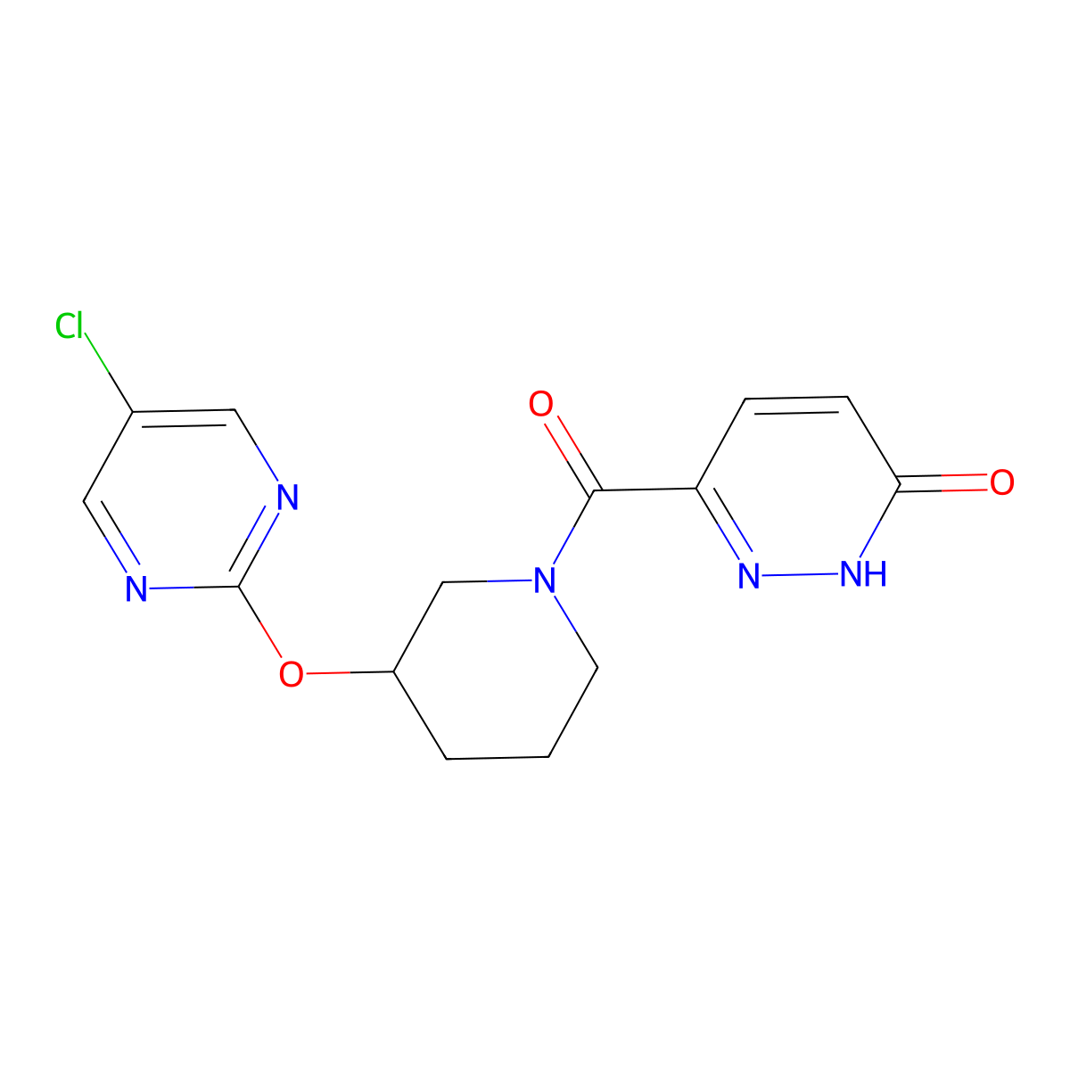 6-(3-((5-chloropyrimidin-2-yl)oxy)piperidine-1-carbonyl)pyridazin-3(2H)-one molecular structure, CAS 2034431-17-7