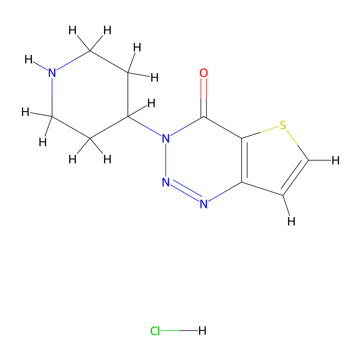 3-(piperidin-4-yl)thieno[3,2-d][1,2,3]triazin-4(3H)-one hydrochloride molecular structure, CAS 2034431-20-2