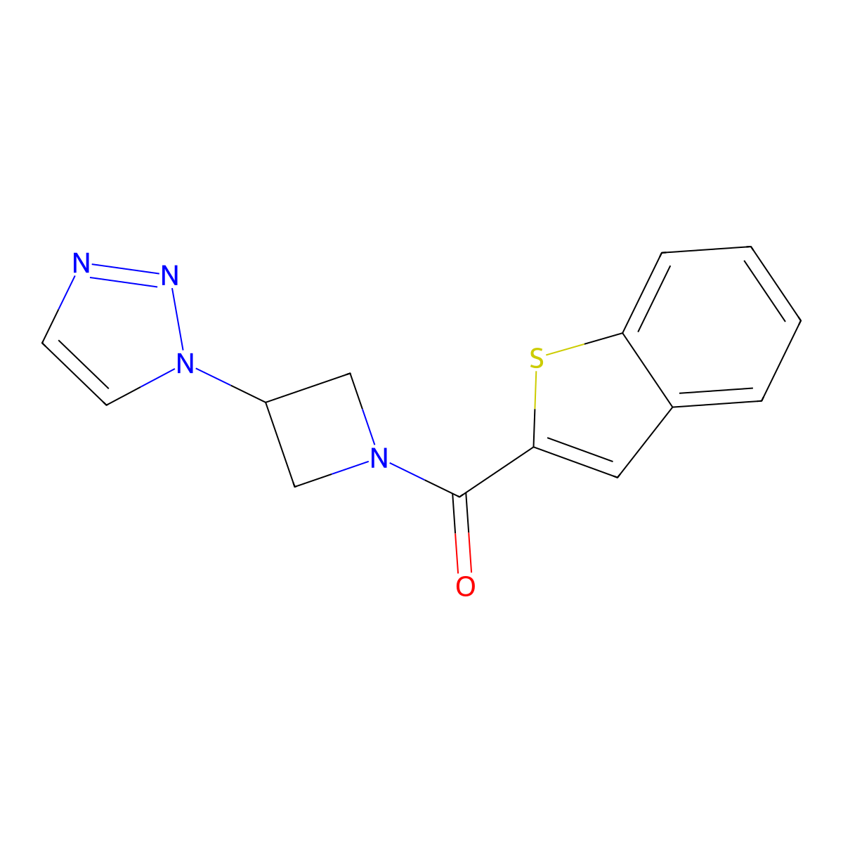 (3-(1H-1,2,3-triazol-1-yl)azetidin-1-yl)(benzo[b]thiophen-2-yl)methanone molecular structure, CAS 2034431-21-3