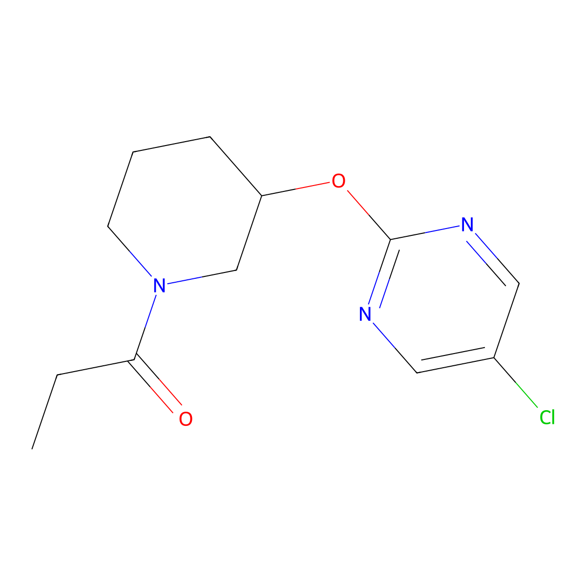 1-(3-((5-Chloropyrimidin-2-yl)oxy)piperidin-1-yl)propan-1-one molecular structure, CAS 2034431-23-5