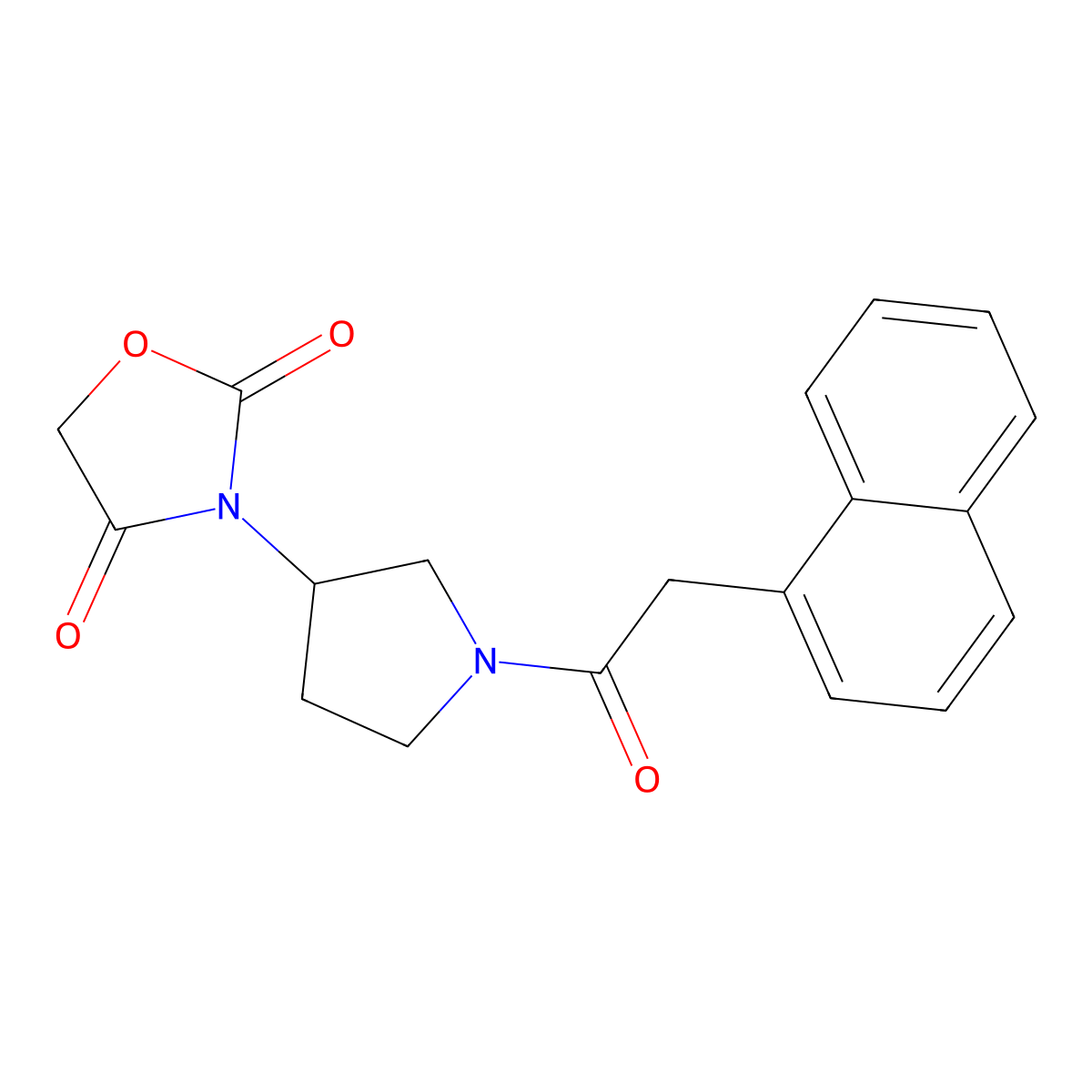 3-(1-(2-(Naphthalen-1-yl)acetyl)pyrrolidin-3-yl)oxazolidine-2,4-dione molecular structure, CAS 2034431-27-9