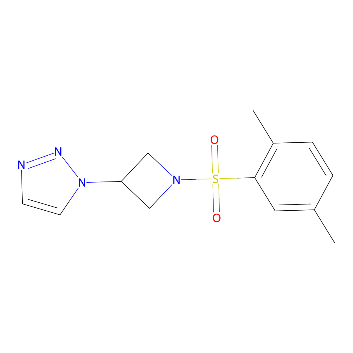 1-(1-((2,5-dimethylphenyl)sulfonyl)azetidin-3-yl)-1H-1,2,3-triazole molecular structure, CAS 2034431-42-8