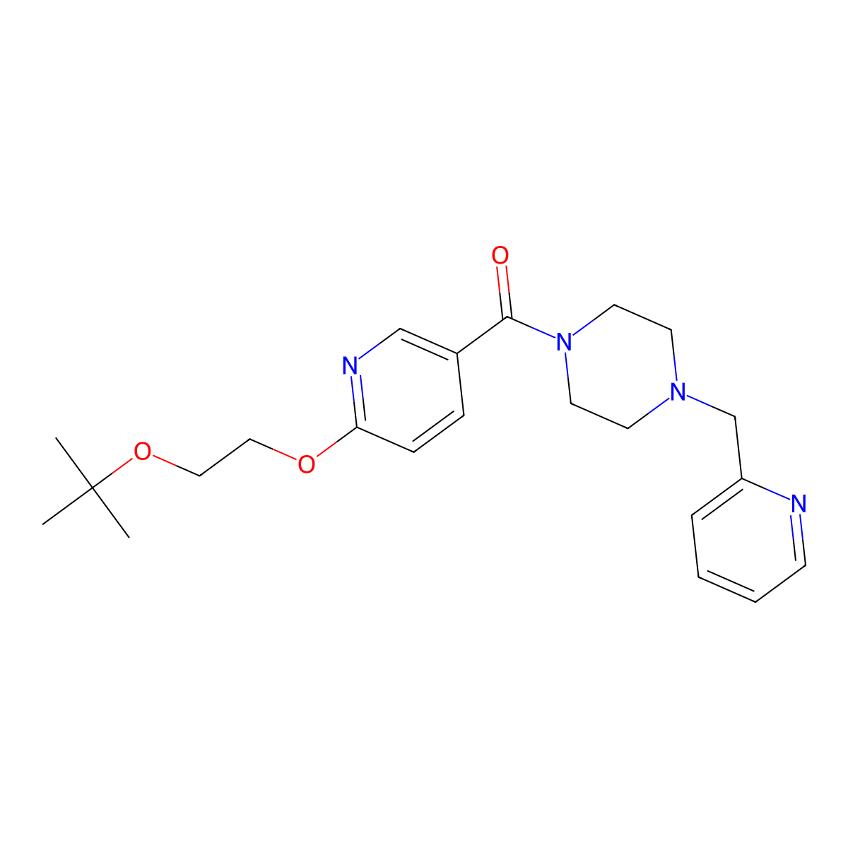 (6-(2-(Tert-butoxy)ethoxy)pyridin-3-yl)(4-(pyridin-2-ylmethyl)piperazin-1-yl)methanone molecular structure, CAS 2034431-43-9