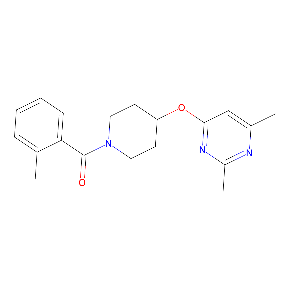 (4-((2,6-Dimethylpyrimidin-4-yl)oxy)piperidin-1-yl)(o-tolyl)methanone molecular structure, CAS 2034431-49-5
