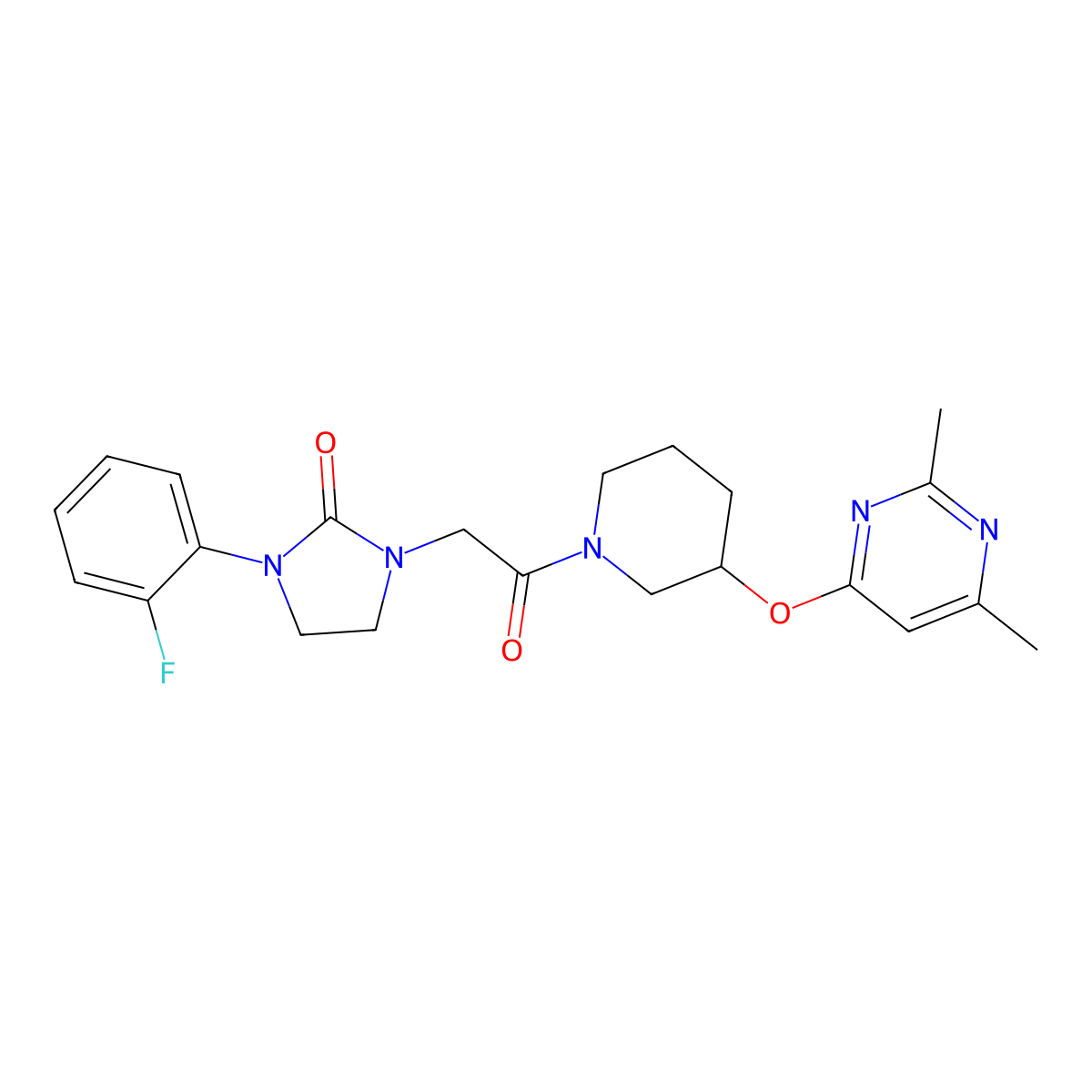 1-(2-(3-((2,6-Dimethylpyrimidin-4-yl)oxy)piperidin-1-yl)-2-oxoethyl)-3-(2-fluorophenyl)imidazolidin-2-one molecular structure, CAS 2034431-51-9