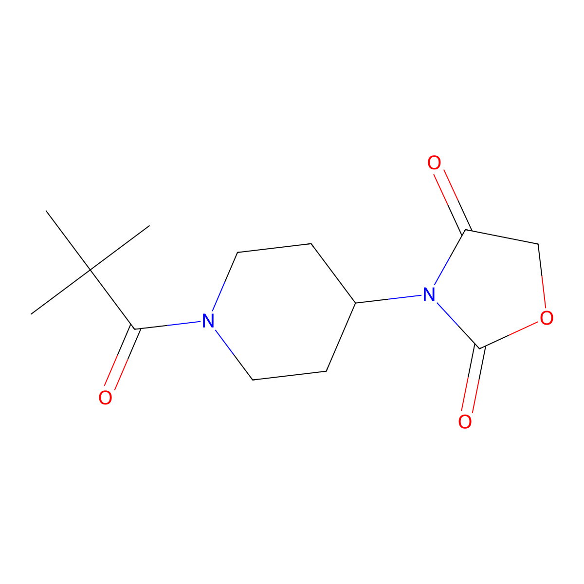 3-(1-Pivaloylpiperidin-4-yl)oxazolidine-2,4-dione molecular structure, CAS 2034431-52-0