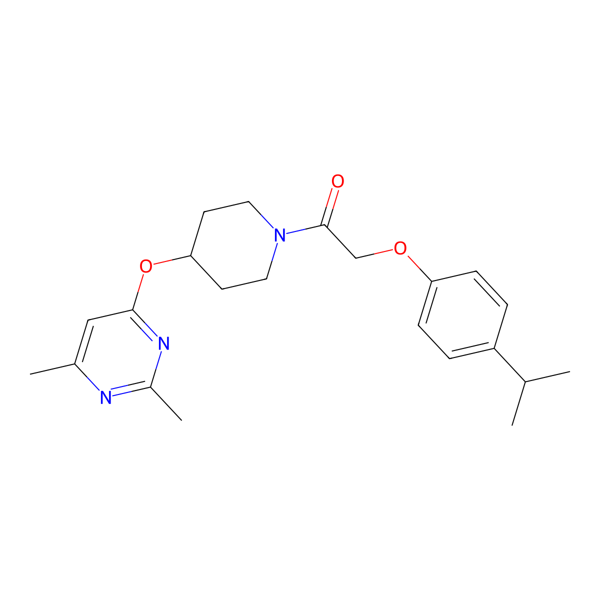1-(4-((2,6-Dimethylpyrimidin-4-yl)oxy)piperidin-1-yl)-2-(4-isopropylphenoxy)ethanone molecular structure, CAS 2034431-55-3