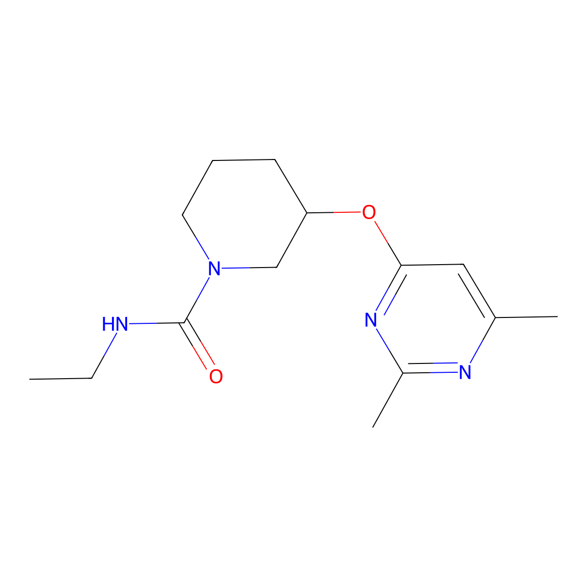 3-((2,6-dimethylpyrimidin-4-yl)oxy)-N-ethylpiperidine-1-carboxamide molecular structure, CAS 2034431-56-4