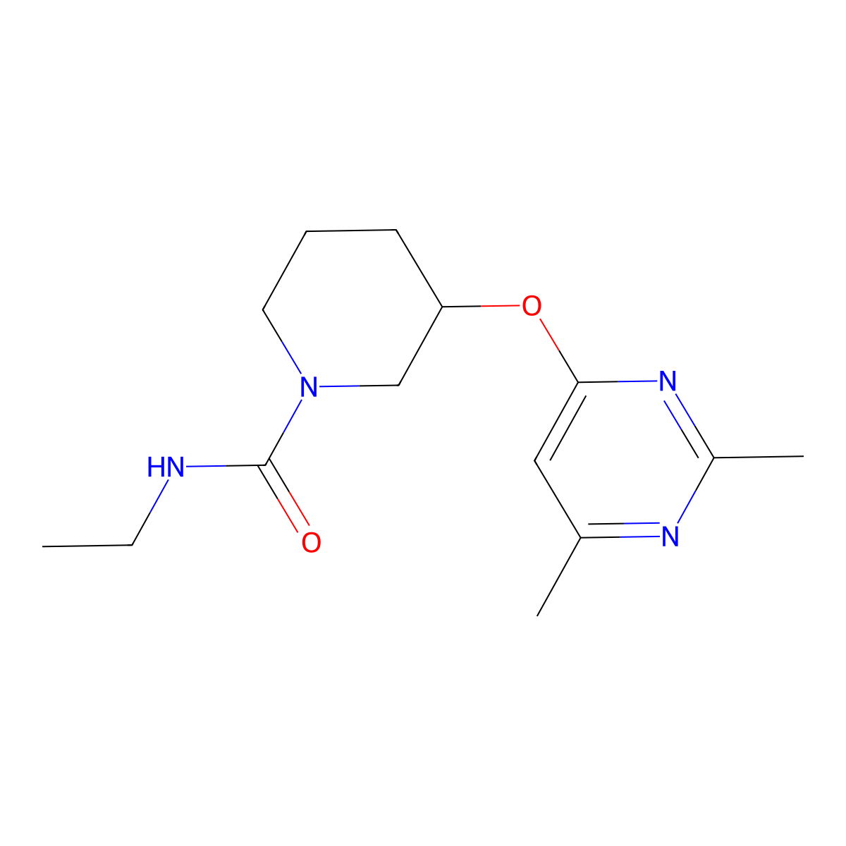 3-((2,6-dimethylpyrimidin-4-yl)oxy)-N-ethylpiperidine-1-carboxamide molecular structure, CAS 2034431-56-4
