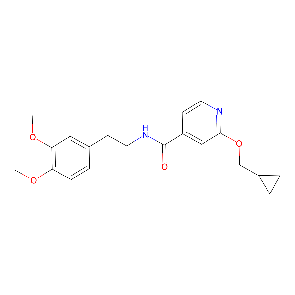 2-(cyclopropylmethoxy)-N-(3,4-dimethoxyphenethyl)isonicotinamide molecular structure, CAS 2034431-57-5