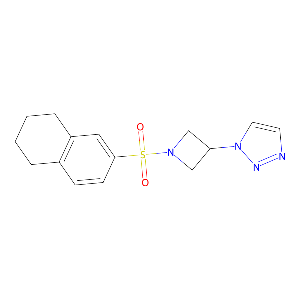 1-(1-((5,6,7,8-tetrahydronaphthalen-2-yl)sulfonyl)azetidin-3-yl)-1H-1,2,3-triazole molecular structure, CAS 2034431-58-6