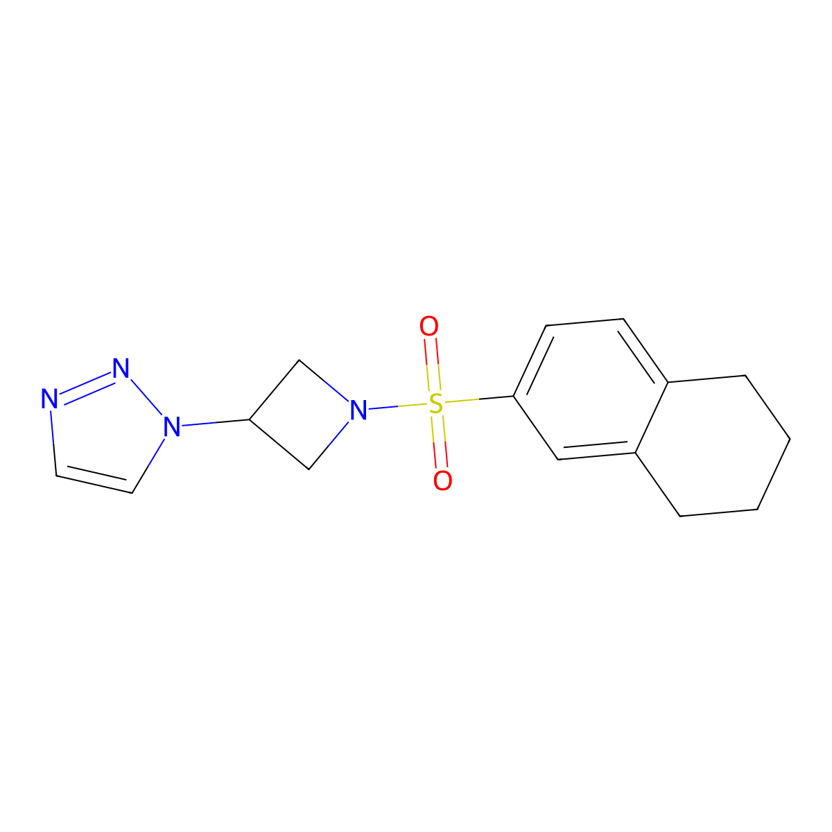1-(1-((5,6,7,8-tetrahydronaphthalen-2-yl)sulfonyl)azetidin-3-yl)-1H-1,2,3-triazole molecular structure, CAS 2034431-58-6