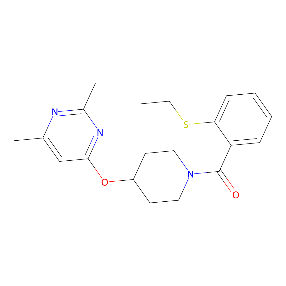 (4-((2,6-Dimethylpyrimidin-4-yl)oxy)piperidin-1-yl)(2-(ethylthio)phenyl)methanone molecular structure, CAS 2034431-61-1
