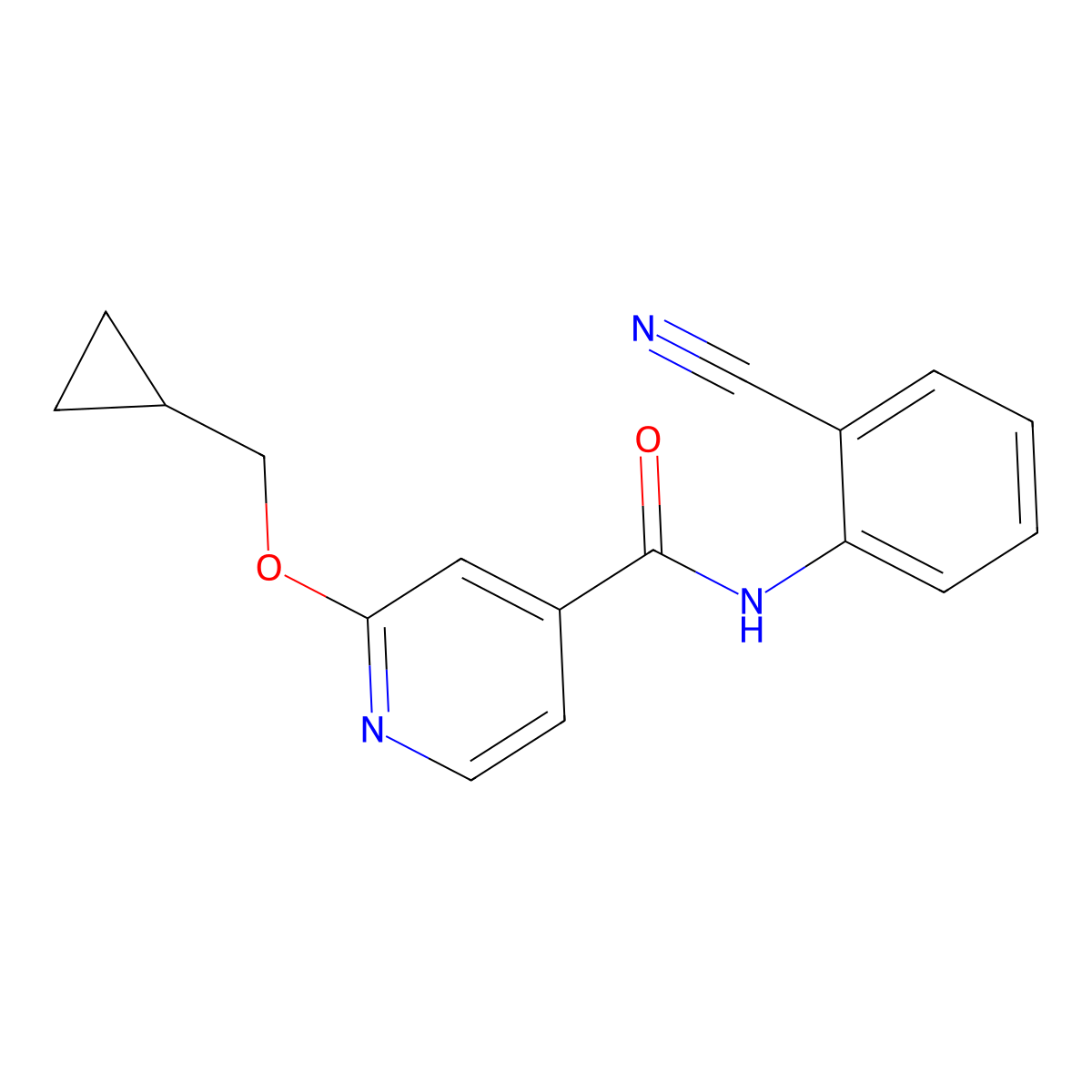 N-(2-cyanophenyl)-2-(cyclopropylmethoxy)isonicotinamide molecular structure, CAS 2034431-63-3