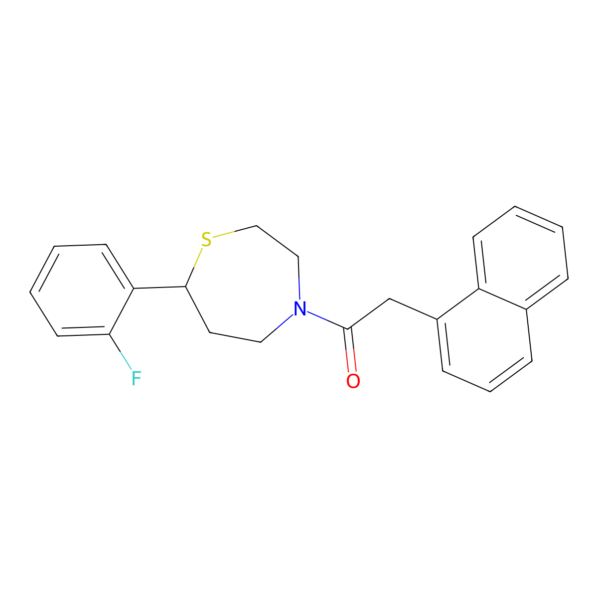 1-(7-(2-Fluorophenyl)-1,4-thiazepan-4-yl)-2-(naphthalen-1-yl)ethanone molecular structure, CAS 2034431-72-4