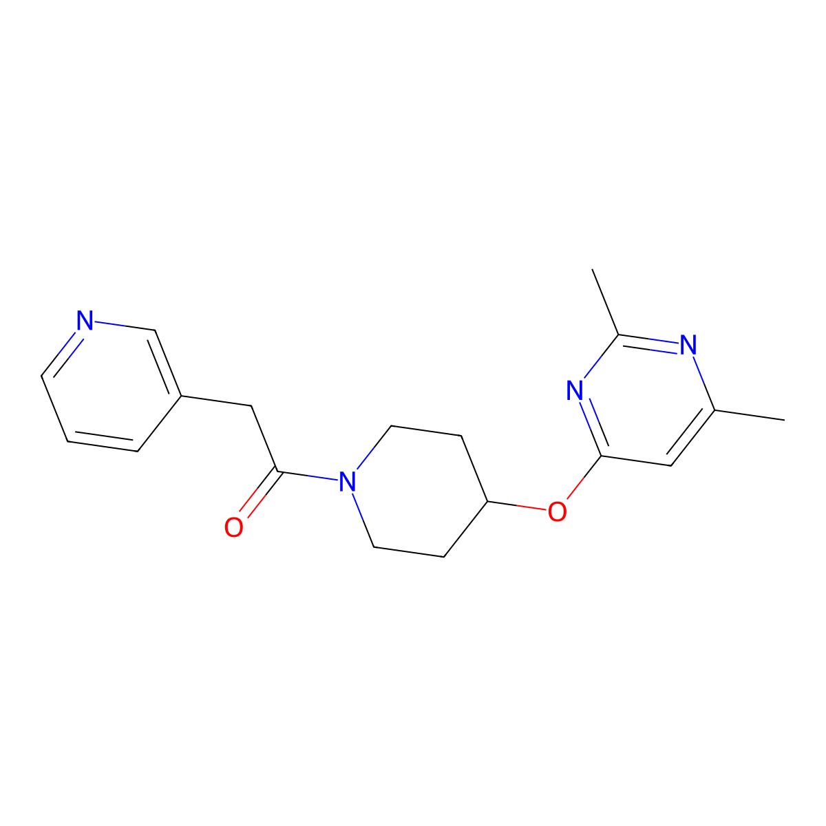 1-(4-((2,6-Dimethylpyrimidin-4-yl)oxy)piperidin-1-yl)-2-(pyridin-3-yl)ethanone molecular structure, CAS 2034431-77-9