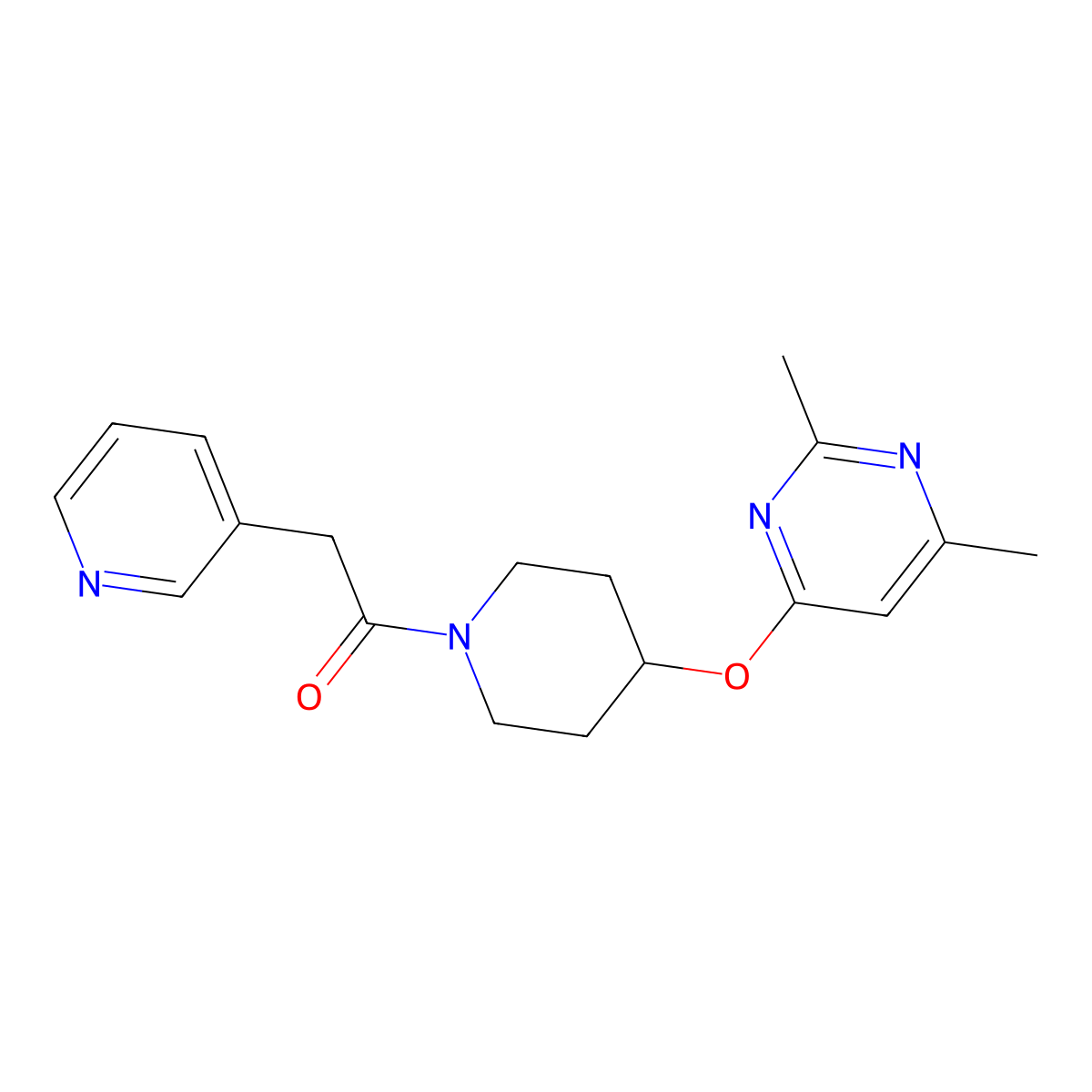 1-(4-((2,6-Dimethylpyrimidin-4-yl)oxy)piperidin-1-yl)-2-(pyridin-3-yl)ethanone molecular structure, CAS 2034431-77-9