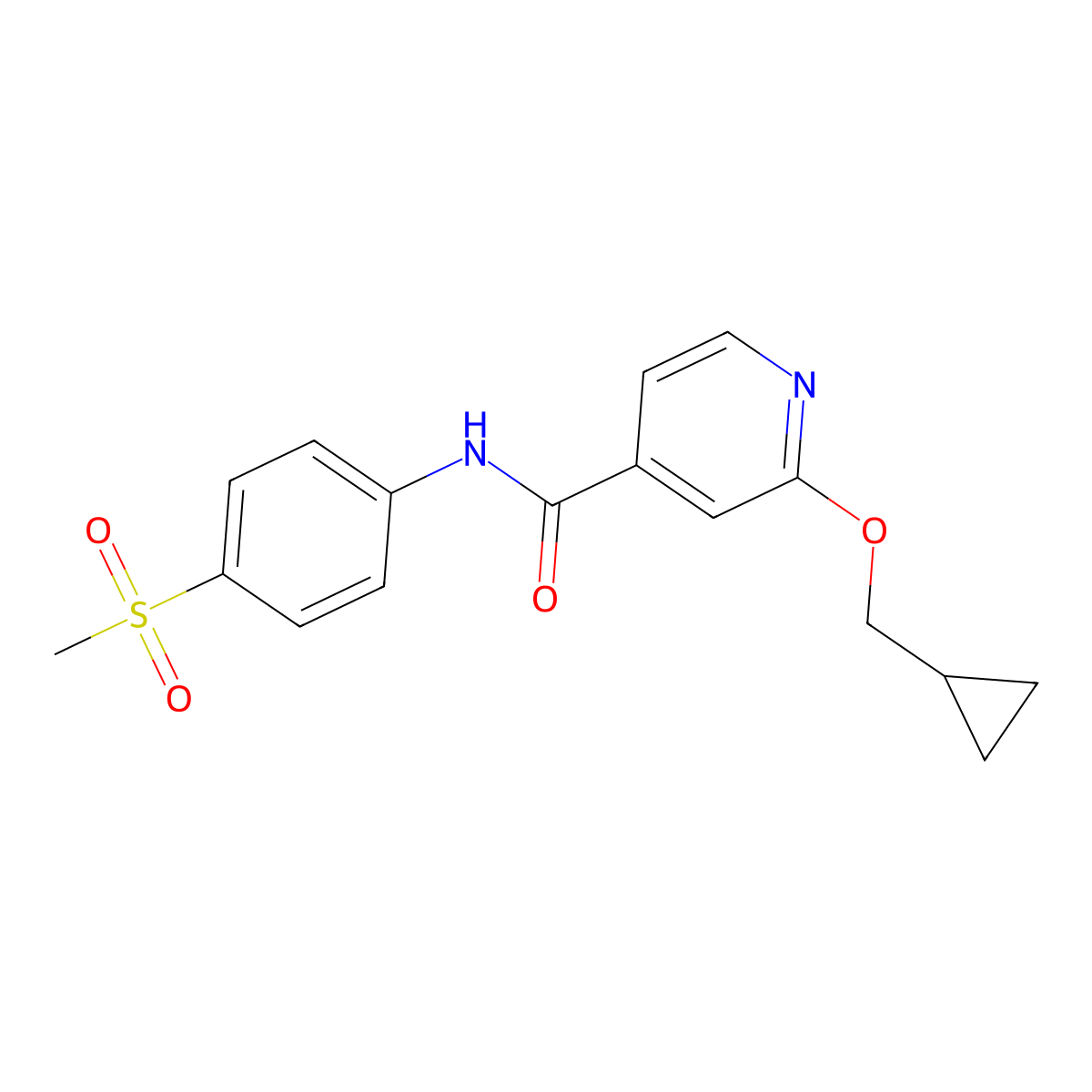 2-(cyclopropylmethoxy)-N-(4-(methylsulfonyl)phenyl)isonicotinamide molecular structure, CAS 2034431-82-6