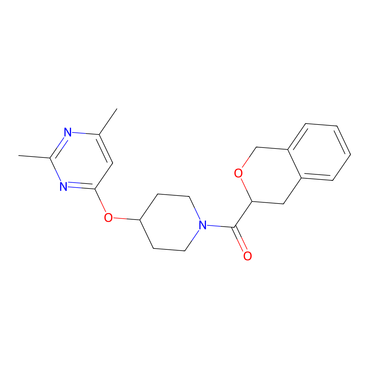 (4-((2,6-Dimethylpyrimidin-4-yl)oxy)piperidin-1-yl)(isochroman-3-yl)methanone molecular structure, CAS 2034431-85-9