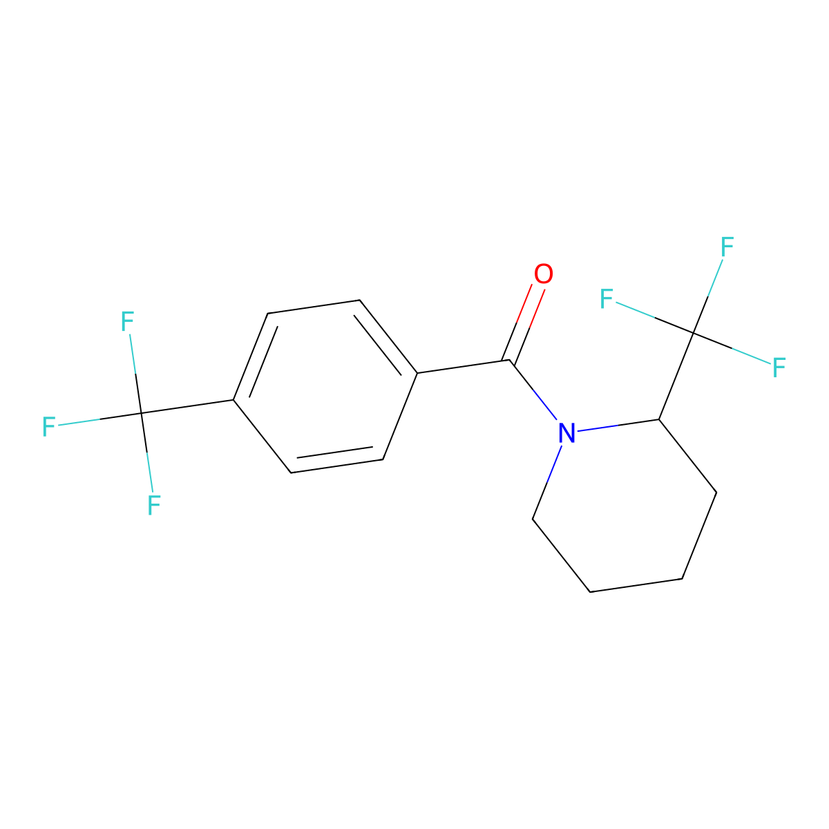 (4-(Trifluoromethyl)phenyl)(2-(trifluoromethyl)piperidin-1-yl)methanone molecular structure, CAS 2034431-90-6