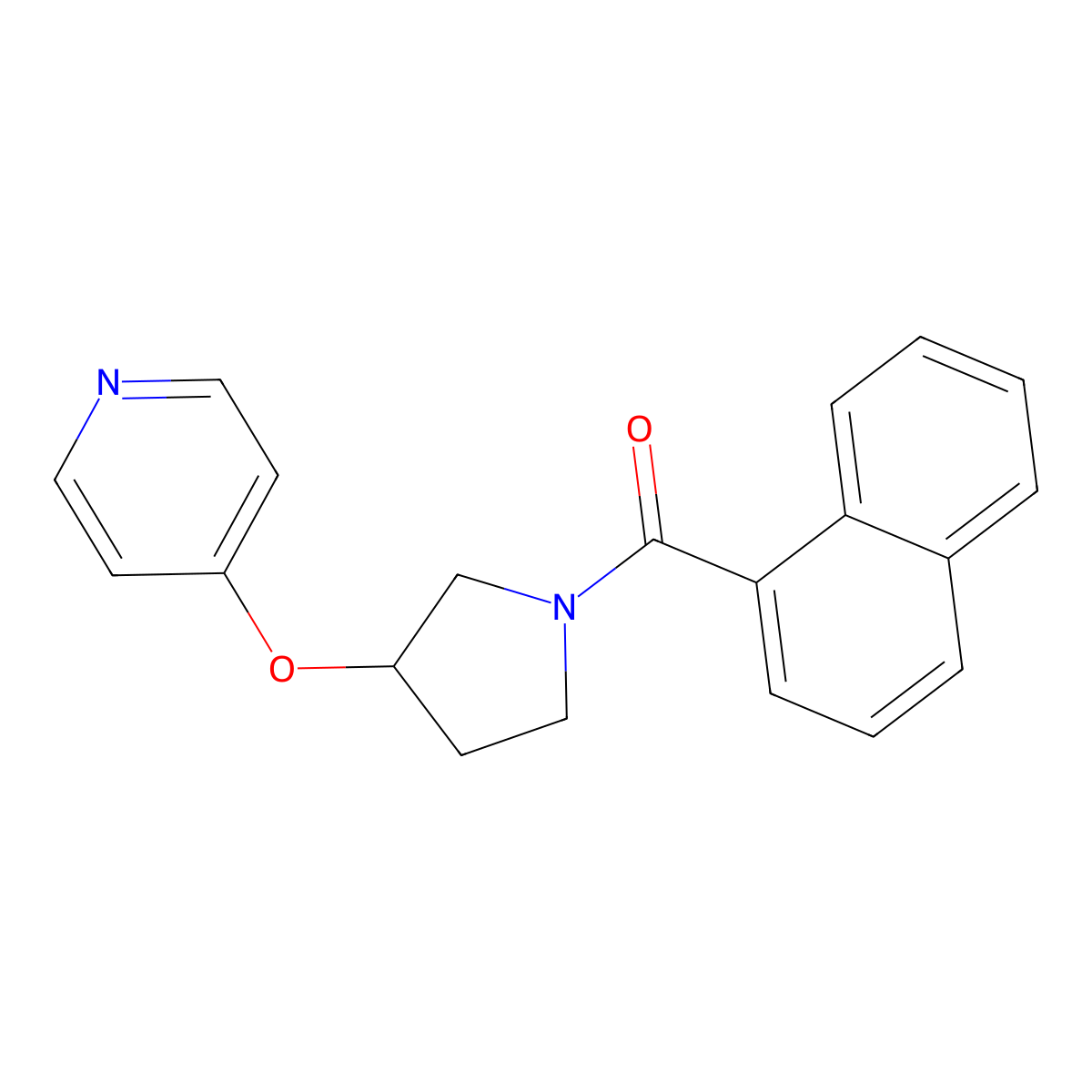 Naphthalen-1-yl(3-(pyridin-4-yloxy)pyrrolidin-1-yl)methanone molecular structure, CAS 2034431-93-9