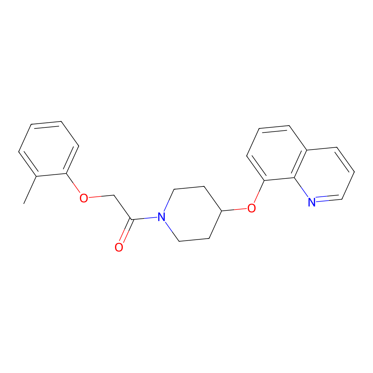 1-(4-(Quinolin-8-yloxy)piperidin-1-yl)-2-(o-tolyloxy)ethanone molecular structure, CAS 2034432-08-9
