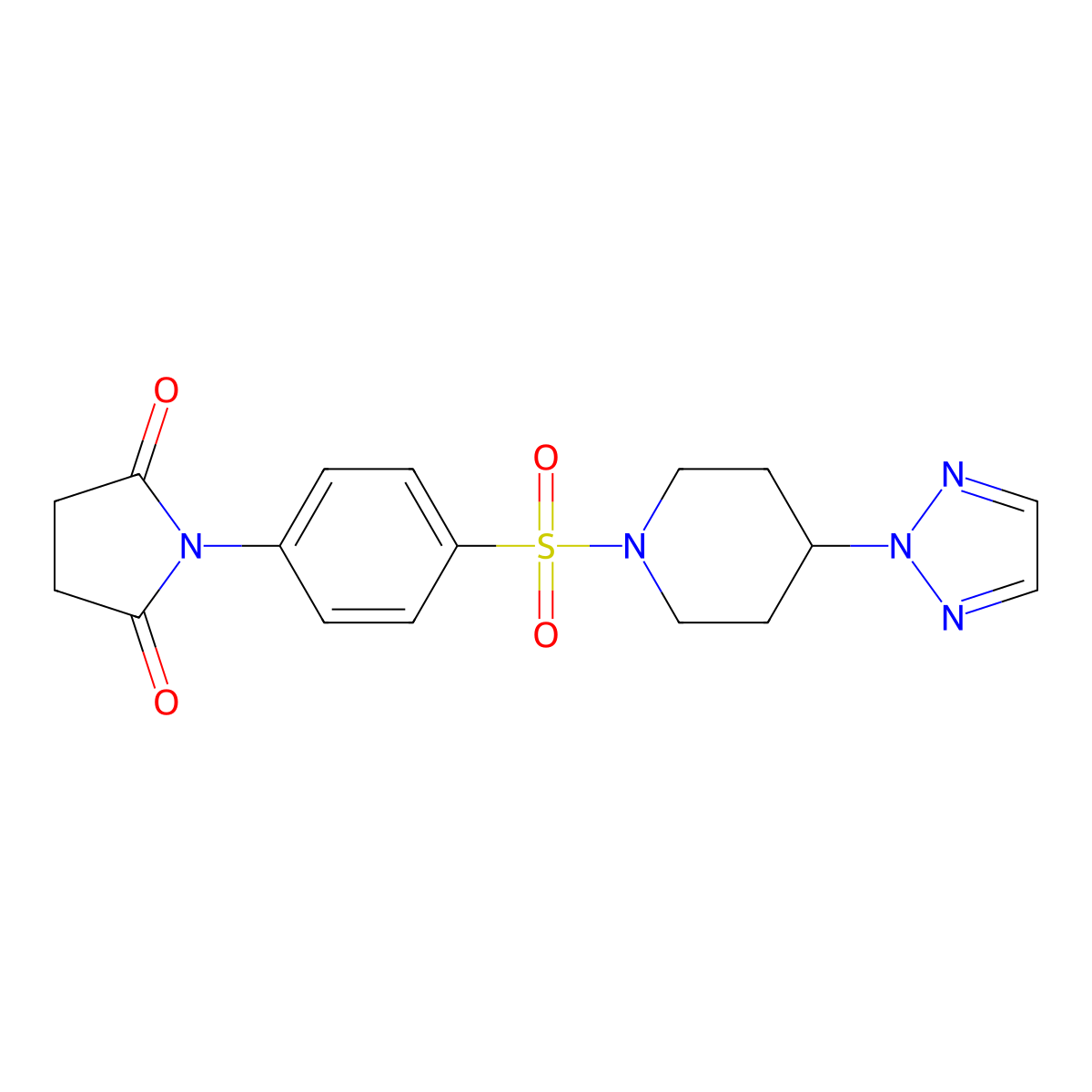 1-(4-((4-(2H-1,2,3-triazol-2-yl)piperidin-1-yl)sulfonyl)phenyl)pyrrolidine-2,5-dione molecular structure, CAS 2034432-23-8