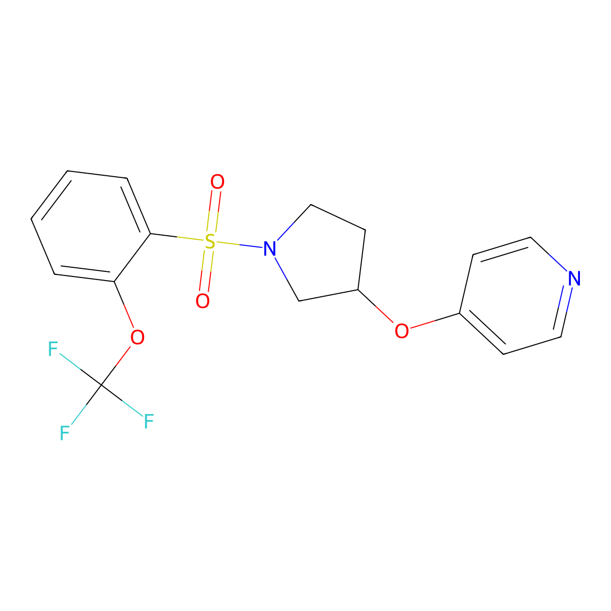4-((1-((2-(Trifluoromethoxy)phenyl)sulfonyl)pyrrolidin-3-yl)oxy)pyridine molecular structure, CAS 2034432-26-1
