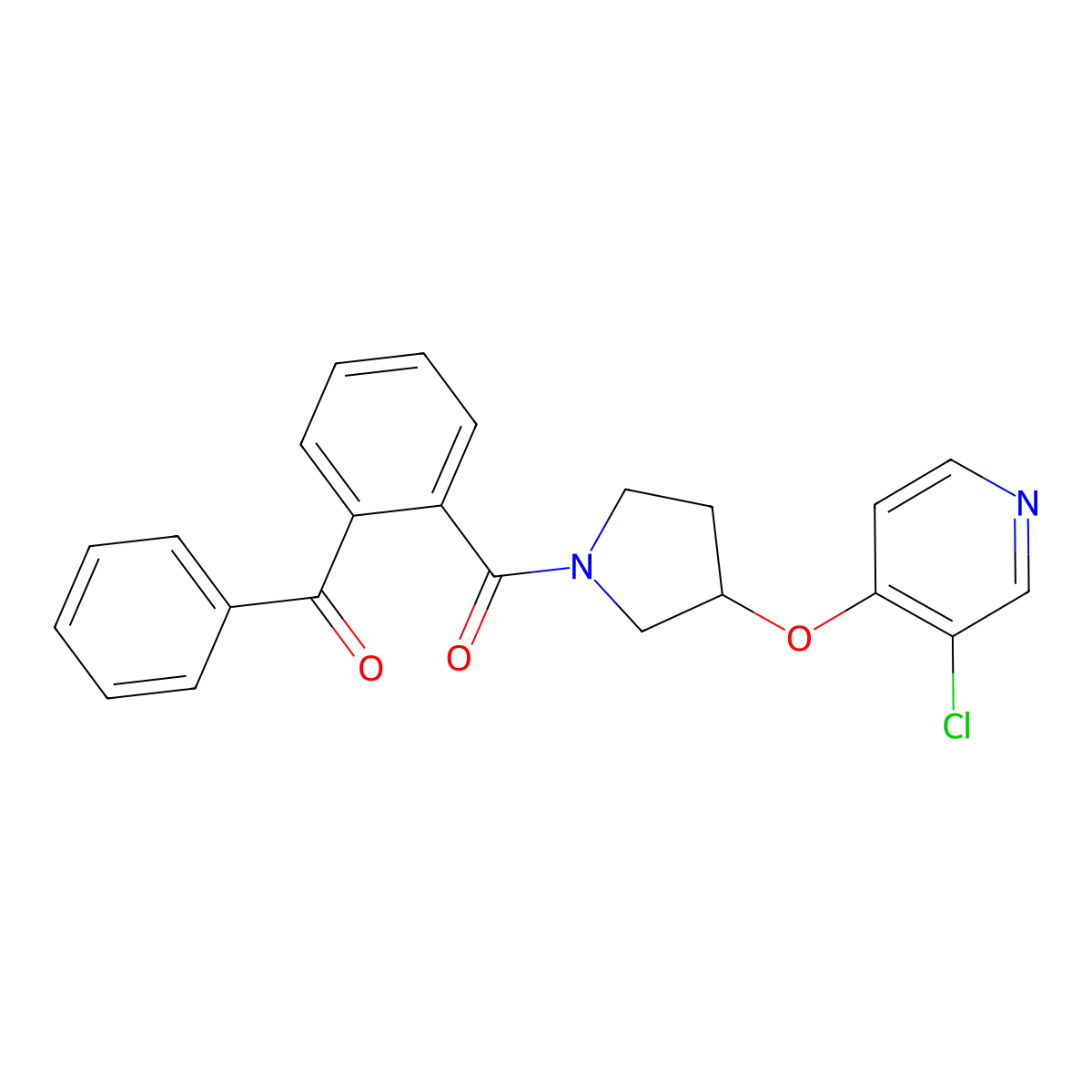 (2-Benzoylphenyl)(3-((3-chloropyridin-4-yl)oxy)pyrrolidin-1-yl)methanone molecular structure, CAS 2034432-29-4