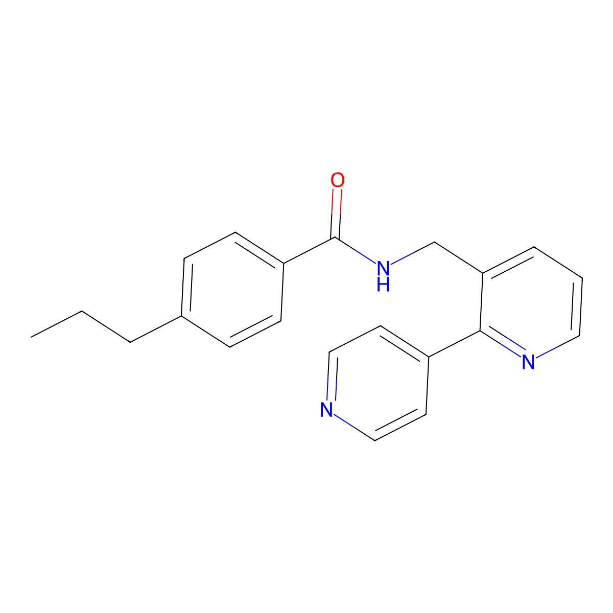 N-([2,4'-bipyridin]-3-ylmethyl)-4-propylbenzamide molecular structure, CAS 2034432-33-0