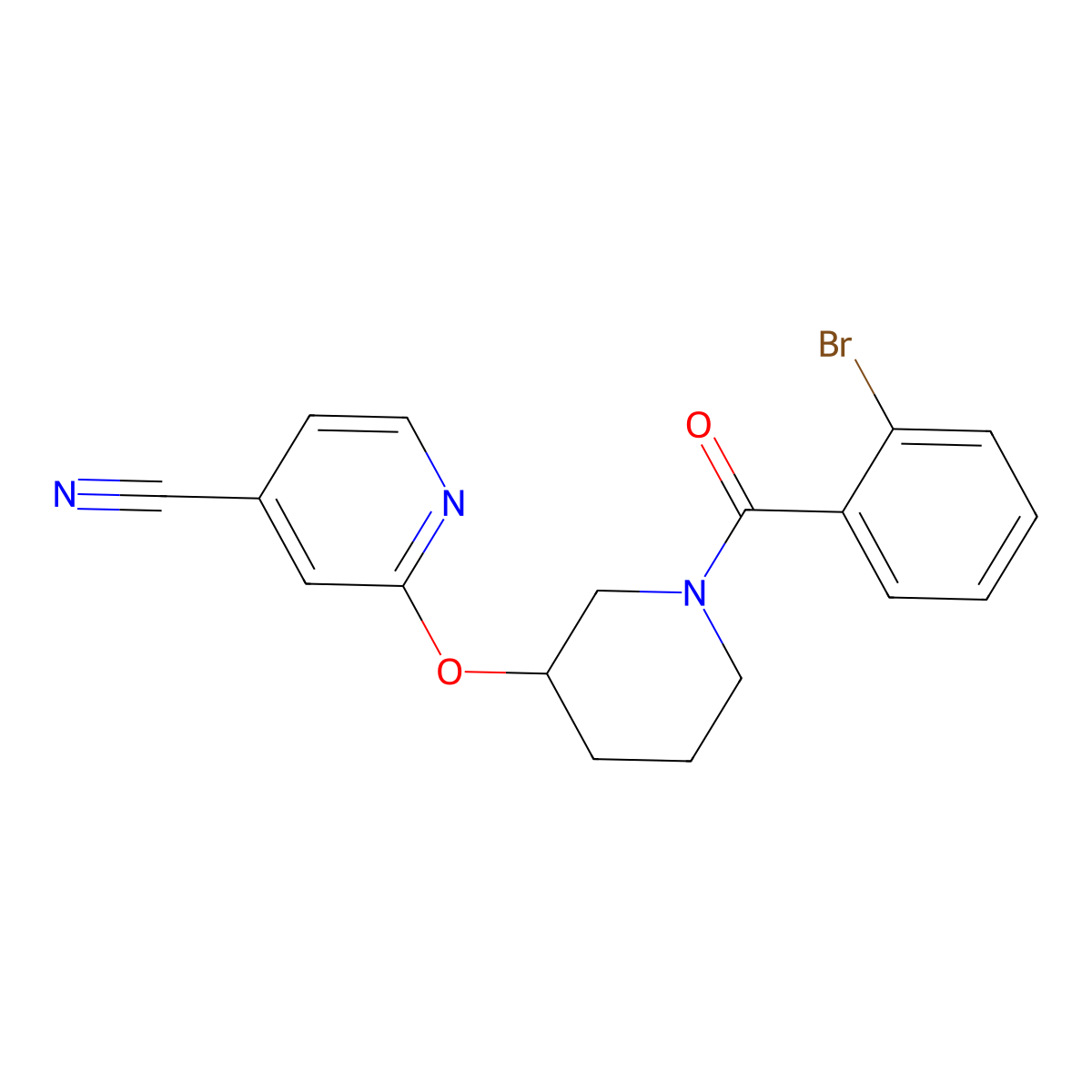 2-((1-(2-Bromobenzoyl)piperidin-3-yl)oxy)isonicotinonitrile molecular structure, CAS 2034432-35-2