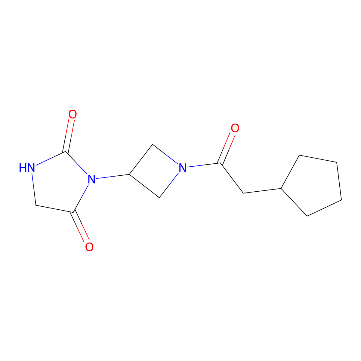 3-[1-(2-Cyclopentylacetyl)azetidin-3-yl]imidazolidine-2,4-dione molecular structure, CAS 2034432-41-0