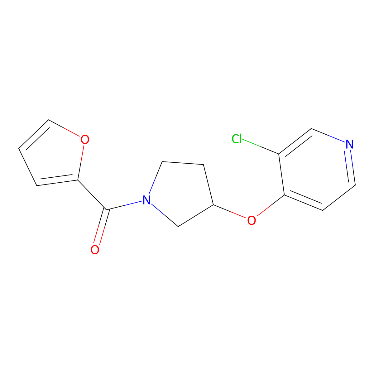 (3-((3-Chloropyridin-4-yl)oxy)pyrrolidin-1-yl)(furan-2-yl)methanone molecular structure, CAS 2034432-44-3