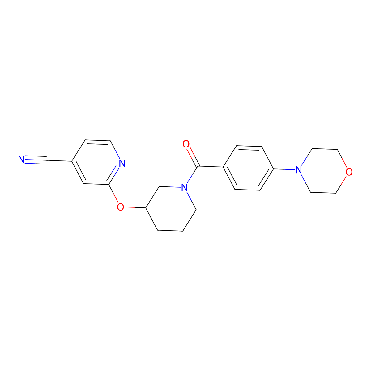 2-((1-(4-Morpholinobenzoyl)piperidin-3-yl)oxy)isonicotinonitrile molecular structure, CAS 2034432-47-6
