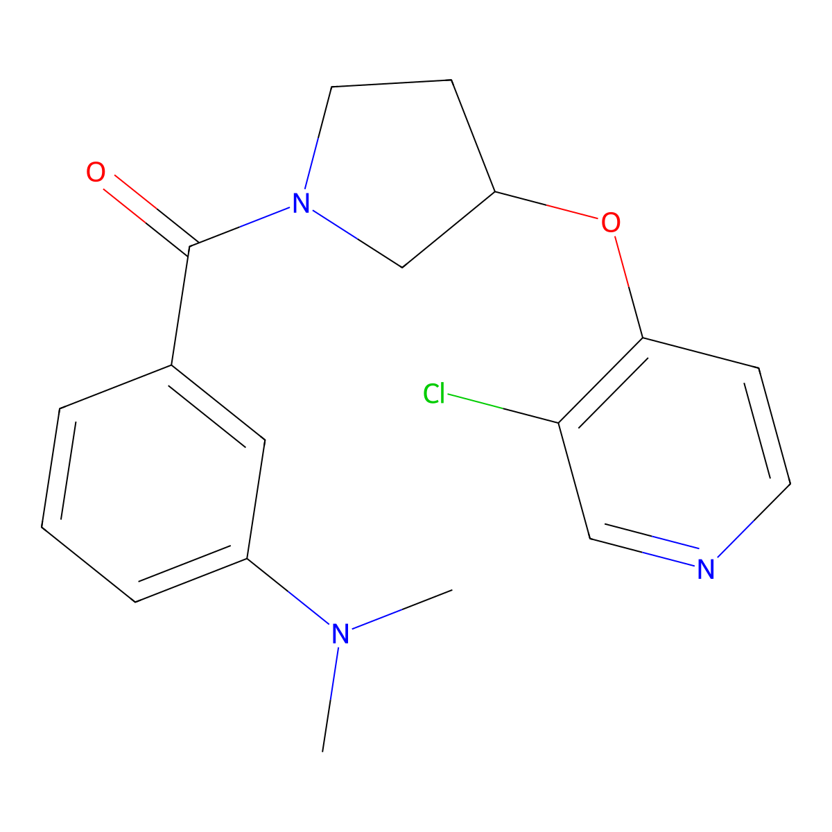 (3-((3-Chloropyridin-4-yl)oxy)pyrrolidin-1-yl)(3-(dimethylamino)phenyl)methanone molecular structure, CAS 2034432-52-3