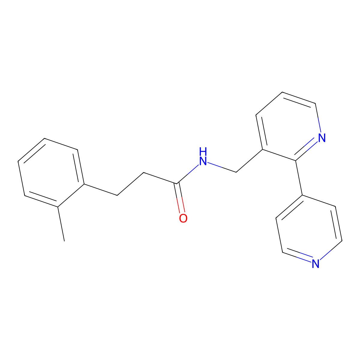 N-([2,4'-bipyridin]-3-ylmethyl)-3-(o-tolyl)propanamide molecular structure, CAS 2034432-59-0
