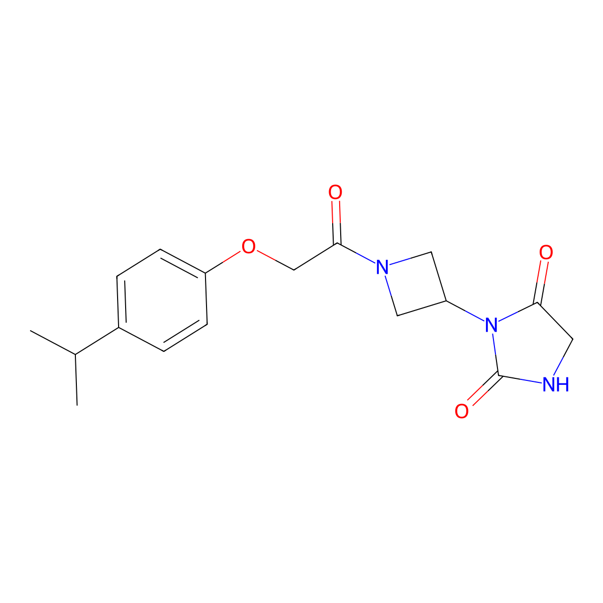 3-(1-(2-(4-Isopropylphenoxy)acetyl)azetidin-3-yl)imidazolidine-2,4-dione molecular structure, CAS 2034432-65-8