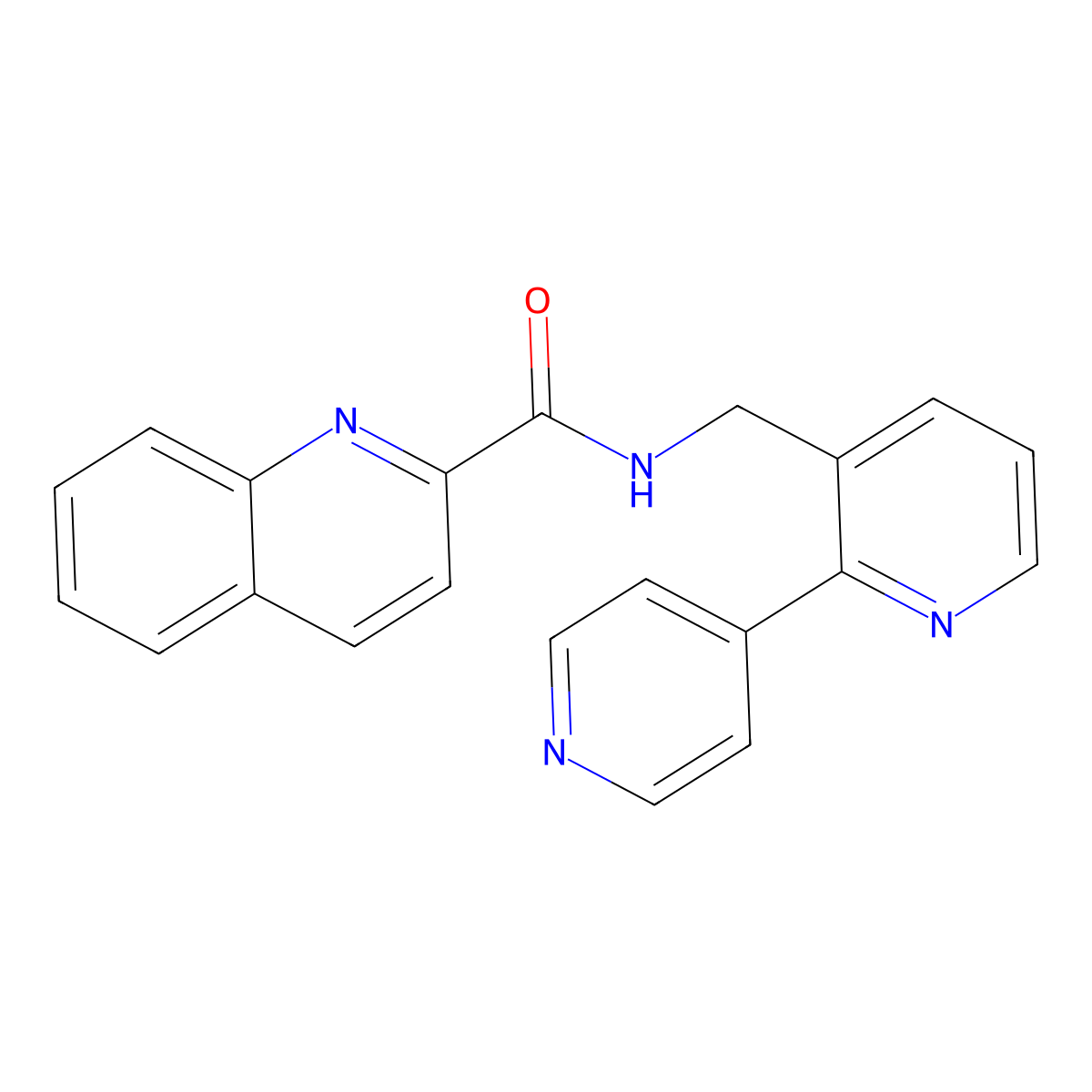N-([2,4'-bipyridin]-3-ylmethyl)quinoline-2-carboxamide molecular structure, CAS 2034432-78-3