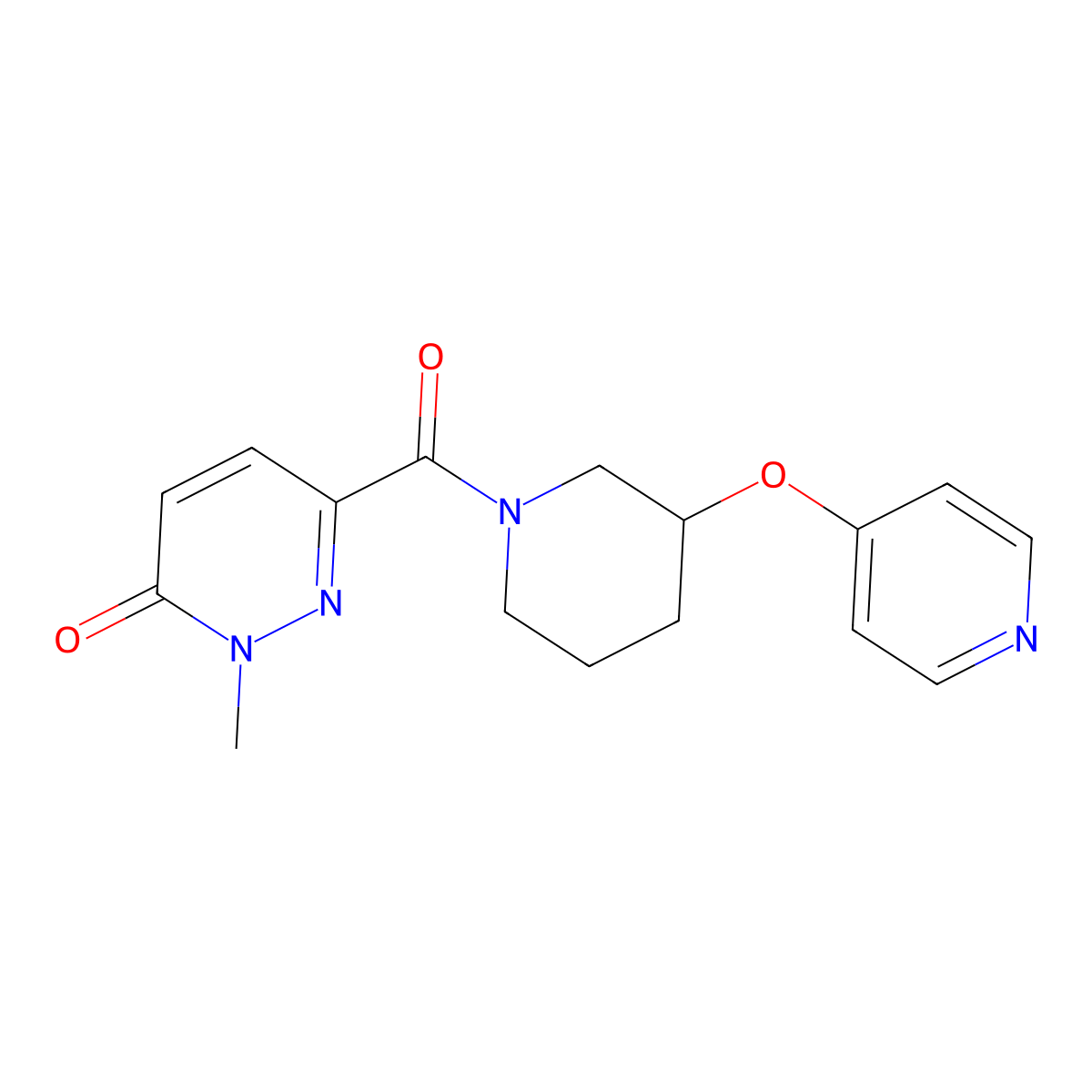 2-methyl-6-(3-(pyridin-4-yloxy)piperidine-1-carbonyl)pyridazin-3(2H)-one molecular structure, CAS 2034432-86-3