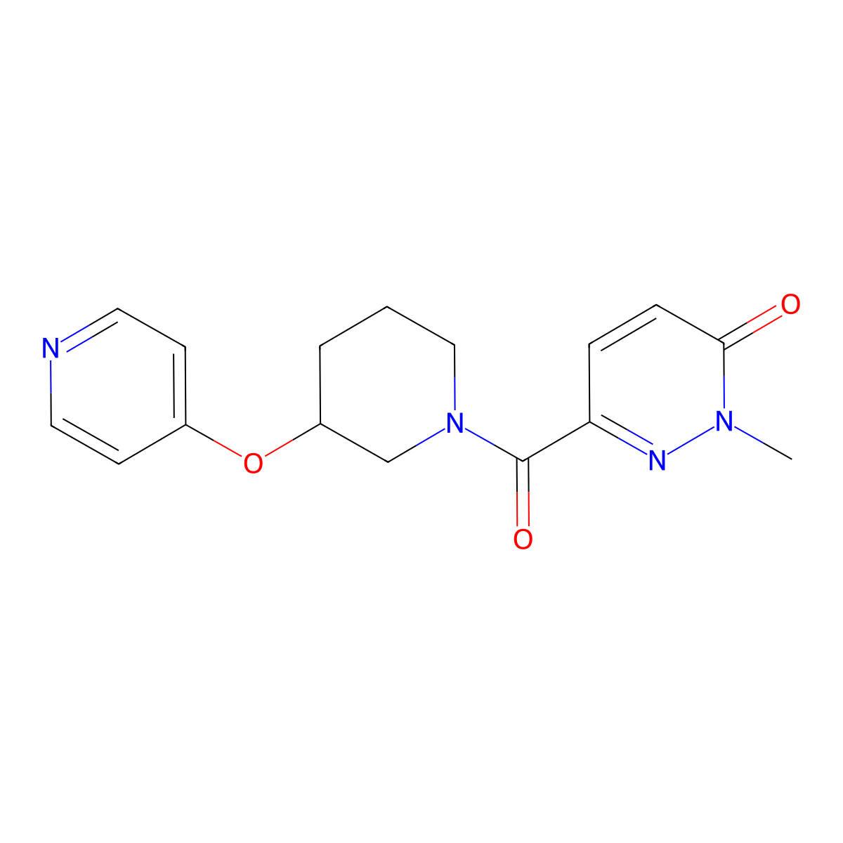 2-methyl-6-(3-(pyridin-4-yloxy)piperidine-1-carbonyl)pyridazin-3(2H)-one molecular structure, CAS 2034432-86-3