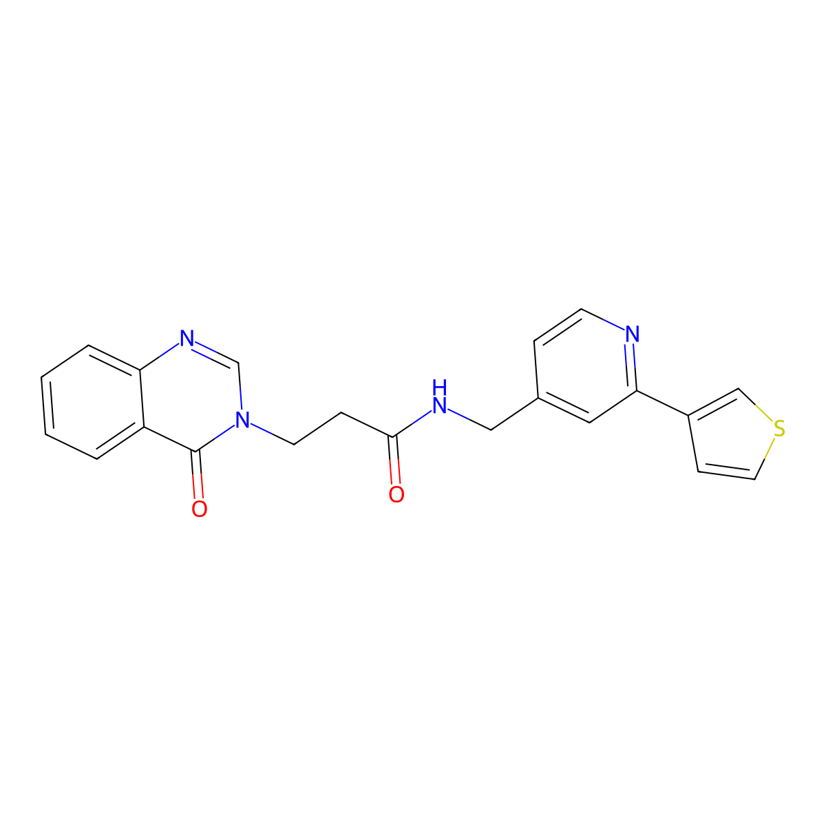3-(4-oxoquinazolin-3(4H)-yl)-N-((2-(thiophen-3-yl)pyridin-4-yl)methyl)propanamide molecular structure, CAS 2034432-94-3
